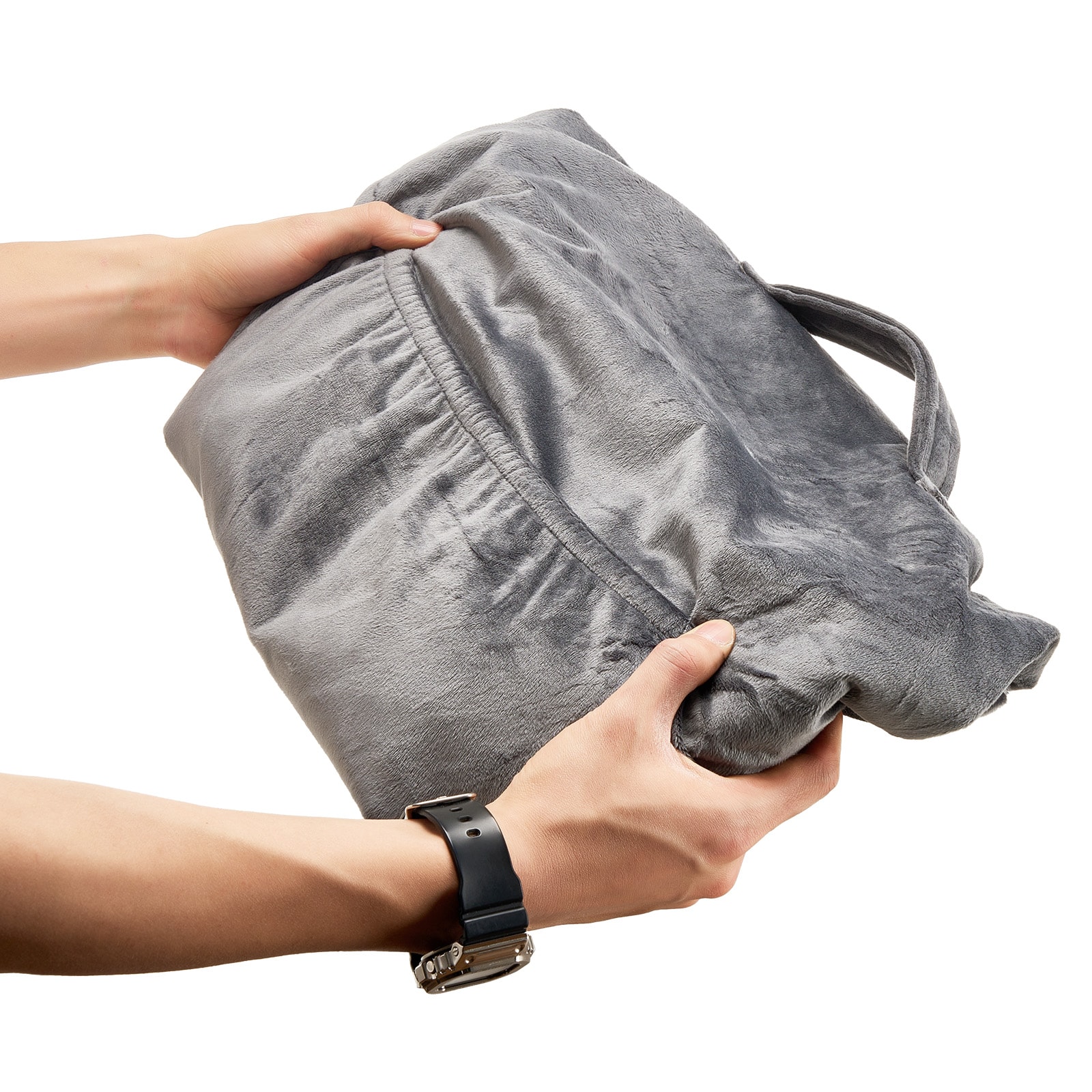 Grey Reading Pillow With Memory Foam, Back Support And Pockets_voghion.com